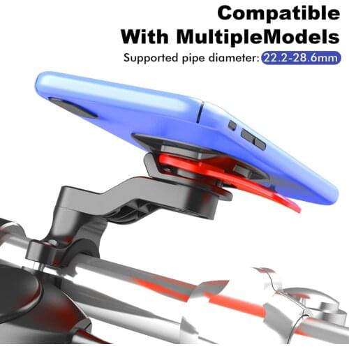 Bicycle Handlebar Phone Holder Quick Mount Back Button MTB Road Bike Aluminum GPS Bracket 360° Rotating for 4.7-7.2inch Phones