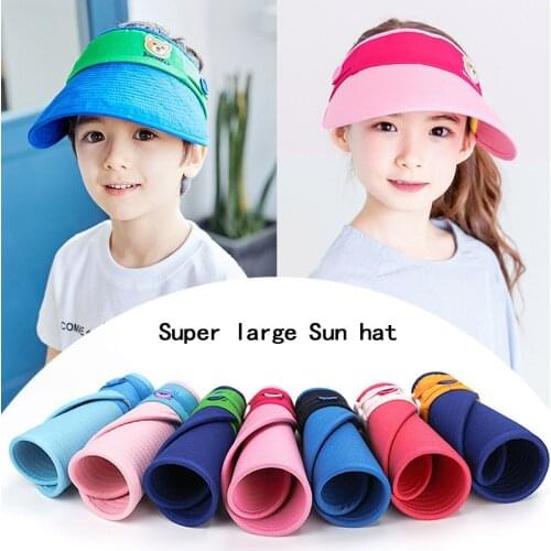 Children causal sports sunshade girls and boys adjustable sunhat big brim sunshade anti-ultraviolet baby cap kq15431 on sale
