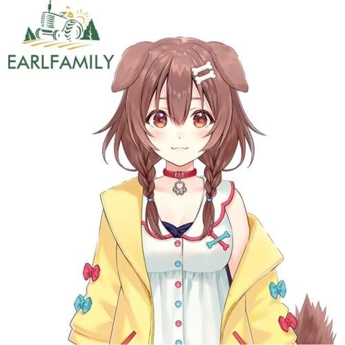 EARLFAMILY 13cm x 11.1cm For Korone Portrait Anime Decal Bumper Car Assessoires Stickers Waterproof Scratch-Proof Car Styling