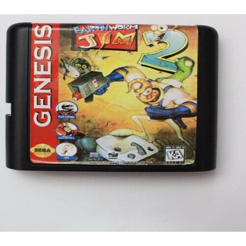 Earth Worm Jim 2 16 bit SEGA MD Game Card For Sega Mega Drive For Genesis