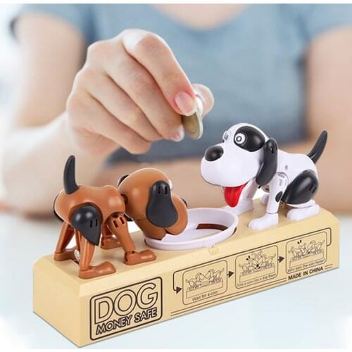 Creative Stealing Money Bank Funny Two Puppy Piggy Bank Eat Coin Machine Christmas Birthday Gifts for Kids