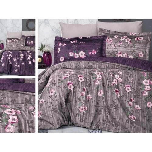 Land Of dowry Double Sided Mabelle Cotton Satin Double Duvet cover set Mink