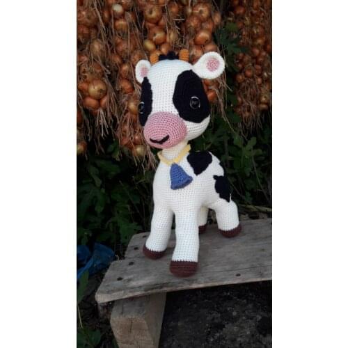 Amigurumi Sütaş Ineği Organic Hand Knitting Cute Calf * dimensions Height: 30 cm Length: 15 cm Width: 9 cm