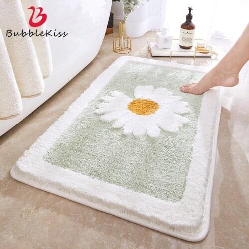 Bubble Kiss Cartoon Carpet Modern Cute Daisy Rug Living Room Home Carpet Bathroom Soft Non-Slip Door Mat Bedroom Decor Area Rugs