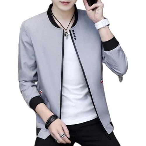 2021Autumn Cotton Jacket Men Slim Casual Baseball Jackets for Men Stand Collar with Zipper Coat Homme Fashion Men Clothing M-4XL