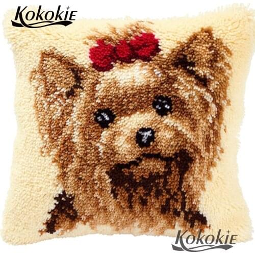 Latch hook rug kits animals counted cross stitch kits for embroidery 3d rug carpet DIY needlework cushion Patchwork Pillowcase