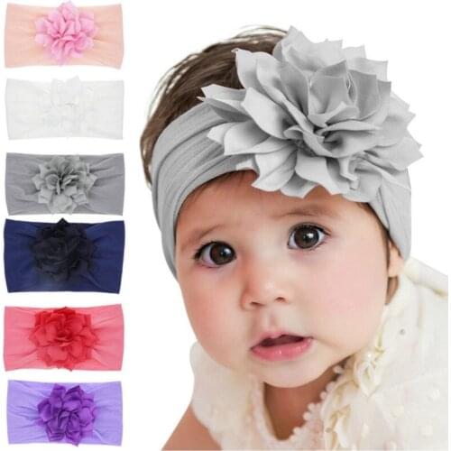 Nylon Headband large flower baby headband wide nylon headbands, one size fits all nylon headwrap Girls hair accessories HB263D