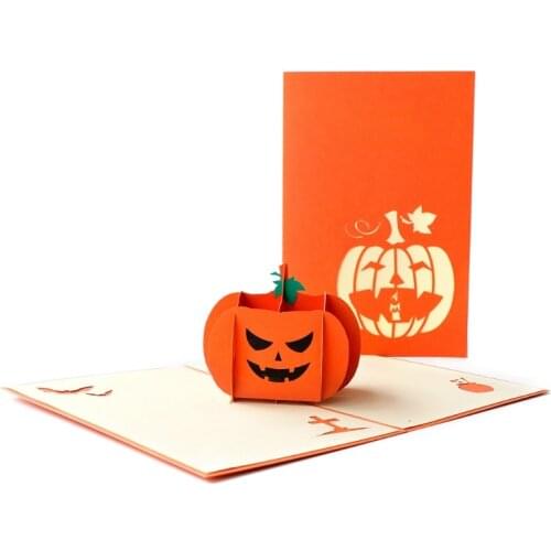 Halloween Cards 3D Pop-Up Witch Ghost Pumpkin Greeting Card for Halloween Party Postcard with Envelope Kids Gift