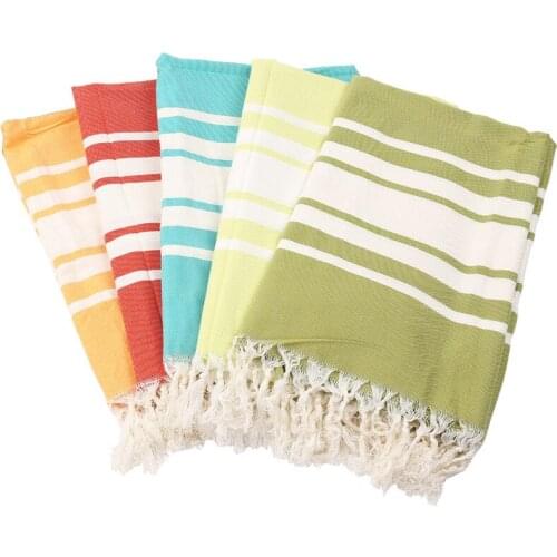2021 New 100*180cm Cotton Large Turkish Bath Towel with Tassels Travel Camping Shawl Beach Blanket Scarf