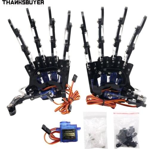 Robot Right & Left Hand with Servos Five Fingers Clamper Claw Gripper Mechanical Arm for Assembled for DIY