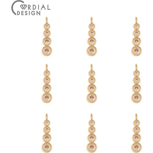 Cordial Design 50Pcs 4*16MM CZ Charms/Earring Accessories/Hand Made/Pendant/Stick Shape/Jewelry Findings & Components/DIY Making