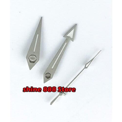 Silver watch hands green luminous fit Miyota 8215 821A DG 2813 3804 movement