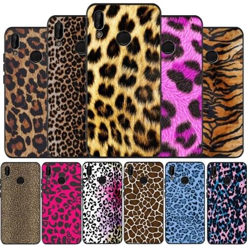 Fashion Leopard fur black Silicone Phone Case For Huawei honor 30 20 Pro 8 8X 9 10 20 Lite Mate 10 20 30 Lite Pro cover
