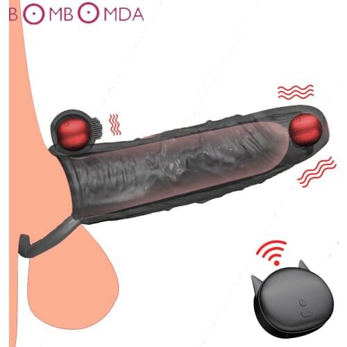 Vibrating Penis Rings Male Chastity Cock Ring Sex Toys for Men Penis Vibrator Wireless Remote Control Vibrator Mens finger-ring