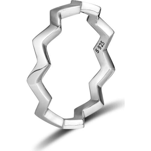 Timeless Zigzag Rings 100% 925 Sterling-Silver-Jewelry Free Shipping