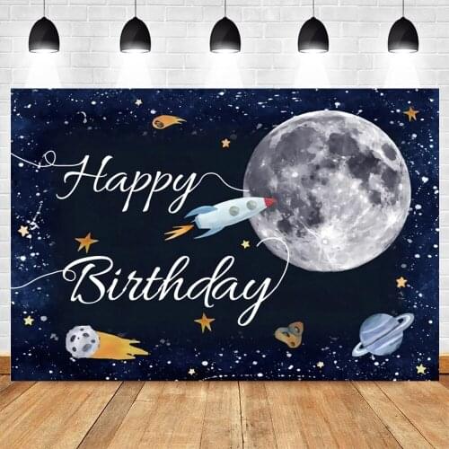 Universe Space Astronaut Planet Starry Sky Baby Birthday Background Photography Backdrops Photographic Photo Shoot Photophone