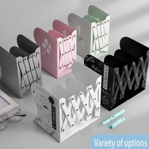 Books Retractable Stand Iron Bookshelf Bookends Partition Sujetalibros Stationery Holder Book Office Accessories Bureau Binder