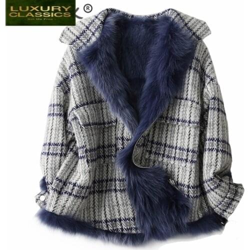 Coat Winter Real Fur Women Clothes 2021 Korean Warm Wool Jacket Fashion Ladies Real Fox Fur Liner Jacket Hiver TLOOR0990