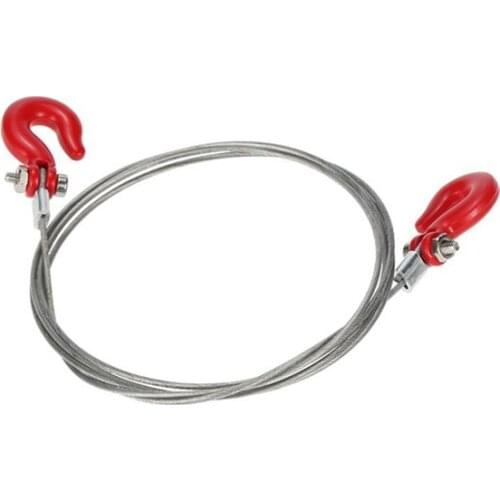 1: 10 RC Crawler Accessories Metal Trailer Wire Rope Tow Rope with Hooks for 1/10 D90 Axial SCX10 Truck Parts