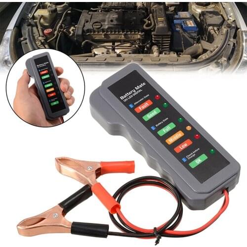 1pc 6 LED Display Car Battery Measuremt Tester 4-12V Power Digital Analyzer Automotive Checker Alternator Test Electrician Tool