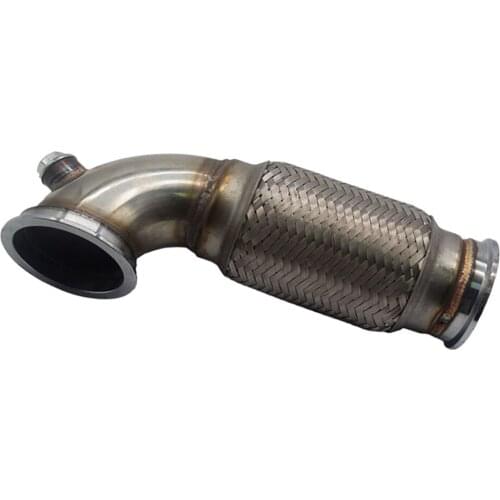 3" V-Band Downpipe Low Profile 90Degree W/ Flex Bellows Down-pipe For Car