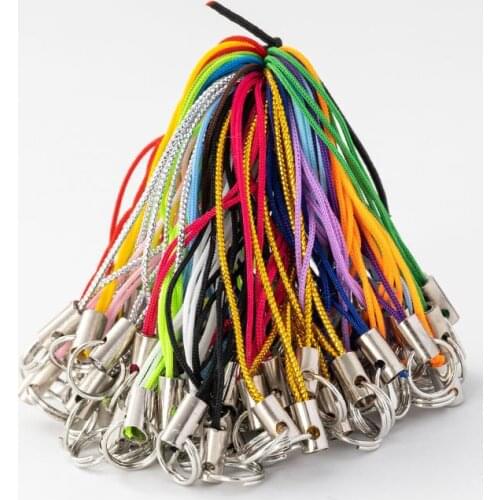 50Pcs DIY Phone Jewelry Accessories Handmade Materials Double Circle Mobile Phone Lanyard Jewelry Craft Pendant Rope Wholesale