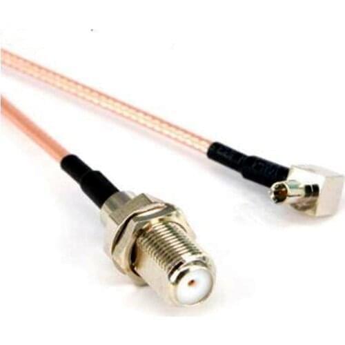 50pcs RF adapter RF connector F to Ts9 Cable F Female to TS9 Right angle RG316 Pigtail 15cm Cable for antenna booster