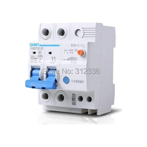 Free Shipping earth leakage LE C25 2P 25A 2 pole Home use ELCB RCD residual current circuit-breaker earth leakage