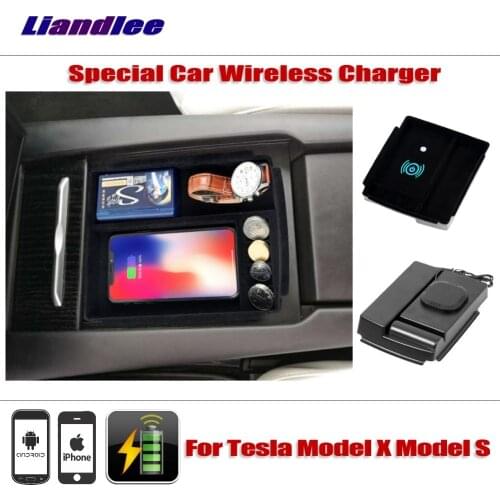 Accessories For Tesla Model X Model S Special Car Wireless Charger Armrest Storage For iPhone Android Phone Battery Charger