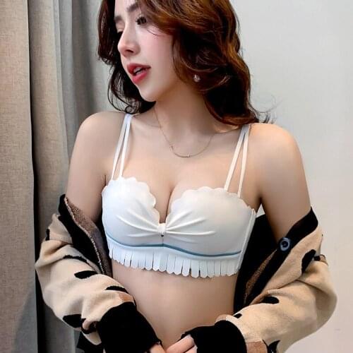 Womens Seamless Beauty Back Brassiere Push Up Bra Top Femme Smooth Comfy Ruffles Plunge Breast Cover Adjust Light Soft Lingerie
