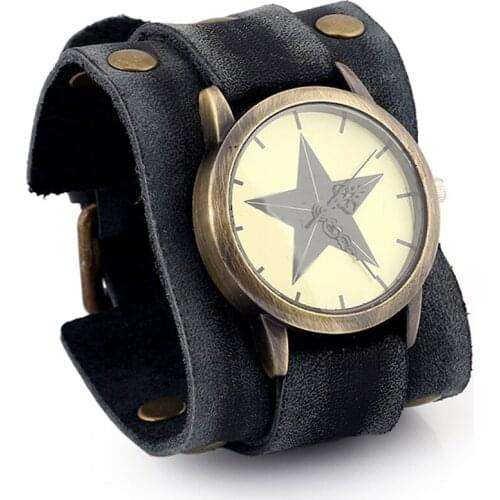 Retro Watch for Men Luxury Wristwatch Quartz Wristwatches Fashion Blue Glass Punk Style Mens Watches Relogio Masculino Relojes