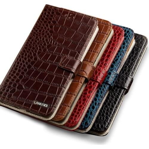 Crocodile pattern Clamshell buckle phone case for Xiaomi Max 3 Genuine Leather Business Phone protection Case Luxury