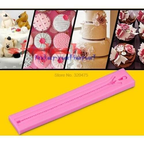 By dhl or ems 200 pieces Zipper Shaped 3D Silicone Mold Cute Charm cake tools DIY Cake Decoration Tools