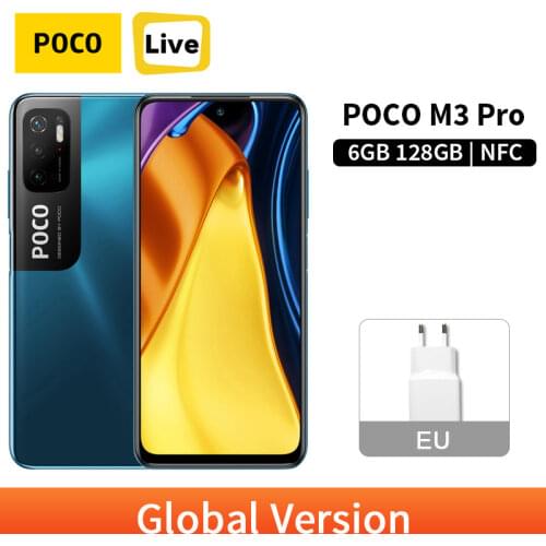 Global Version POCO M3 Pro 5G NFC 6GB RAM 128GB ROM Mobile Phone Dimensity 700 90Hz DotDisplay 5000mAh 48MP Triple Camera
