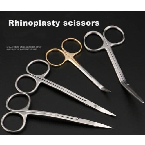Beak cut wow mouth cut stainless steel nose plastic equipment nasal septum cut 45 degree angle surgery scissors blunt