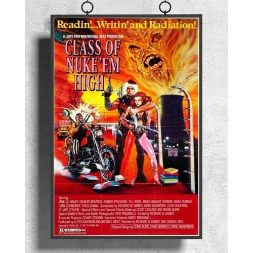 L019 CLASS OF NUKE EM HIGH Movie Horror Troma Films Silk Fabric Poster Art Decor Indoor Painting Gift