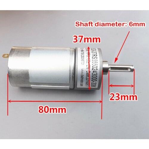 DC 24V Mini Reduction Motor High Torque 555 550 DC Electric Motor DC12V-24V 100-200RPM Slow Speed Small Metal Gear Box Reducer