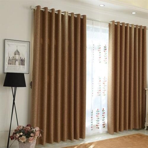 Simple Solid Color Blackout Curtains for Living room bedroom Kitchen Coffee Soft Hand Feeling Drape Custom Made