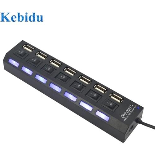 4/7 Port USB 2.0 HUB Multi On/Off Switch Splitter 480 Mbps High Speed Converter Adapter with on/off Switch For PC Notebook