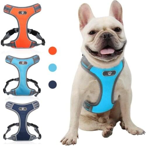 Dog Harness Adjustable Pets Vest Harnesses for Small Medium Large Dogs Easy Control for Outdoor Walking Training French bulldog