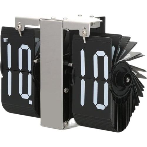 Modern Creative Flip Clock Retro Stainless Steel Desk Watch Strip Digital Clocks Living Room Bedroom Office Table Accessories