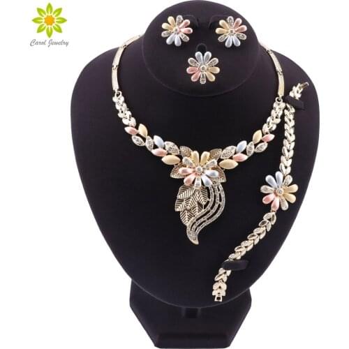 Dubai Jewelry Set For Women Wedding Jewelry Fashion Nigerian Beads Necklace Jewelry Set Costume Jewelry Accessories
