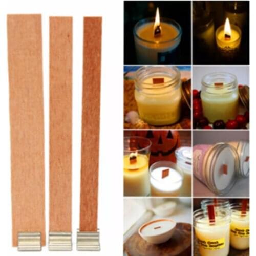 100Pcs 8mm 10mm 13mm 15mm Wooden Wick Candle with Core for DIY Homemade Candle Making Pick Supply Soy Parffin Wax Party Gift SW
