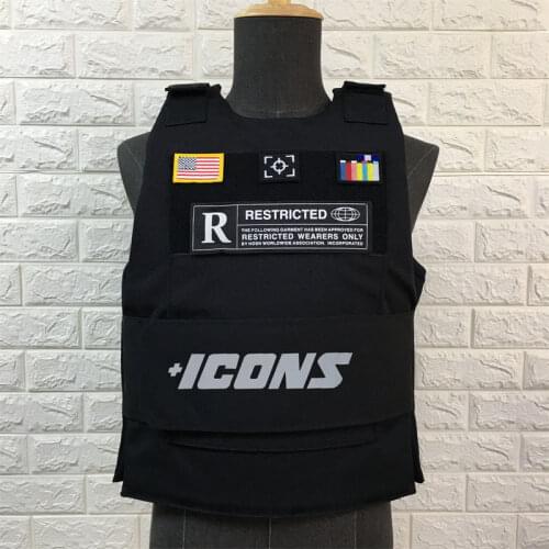 +ICONS Reflective Vest Bulletproff Style Motocycle Vests Fashion Mesh Clothing Canvas Jacket One size Fit All