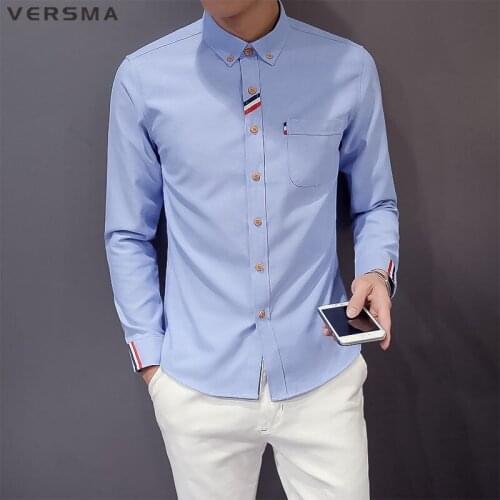 Мужские хлопковые рубашки VERSMA China At AliExpress