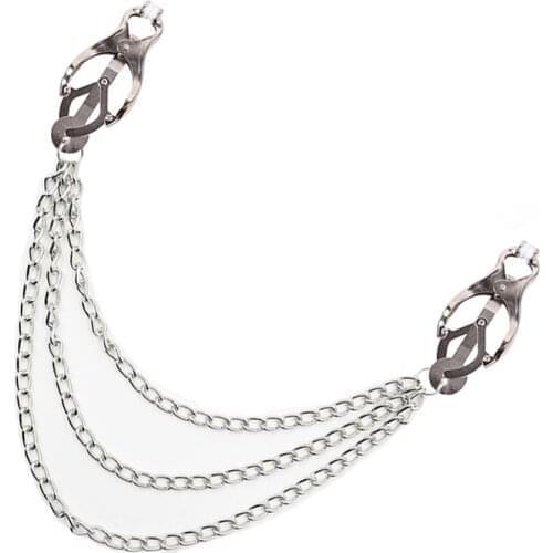 Nipple Clamps Chain Clips Women Toys Sex Games Metal Bondage Labia Slave BDSM Clamp