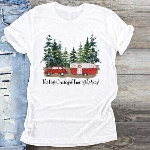 Womens T-Shirt Fashion Hot New Year Wishes Merry Christmas T-Shirt Tumblr Graphic Shirt T Womens Tees Shirt Printing T-shirts