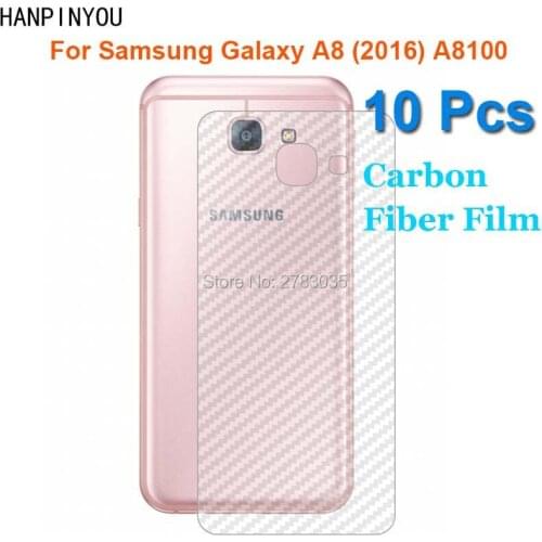 10 Pcs/Lot For Samsung Galaxy A8 2016 A8100 A810 Durable 3D Anti-fingerprint Transparent Carbon Fiber Back Film Screen Protector