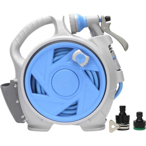 15m Retractable Hose Pipe Reel Garden Hose Rack Reel Water Pipe Holder Set Garden Watering Tool