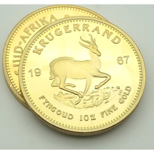 1967 South Africa Krugerrand & American Buffalo coins Souvenir Gold plated coin round Mix order